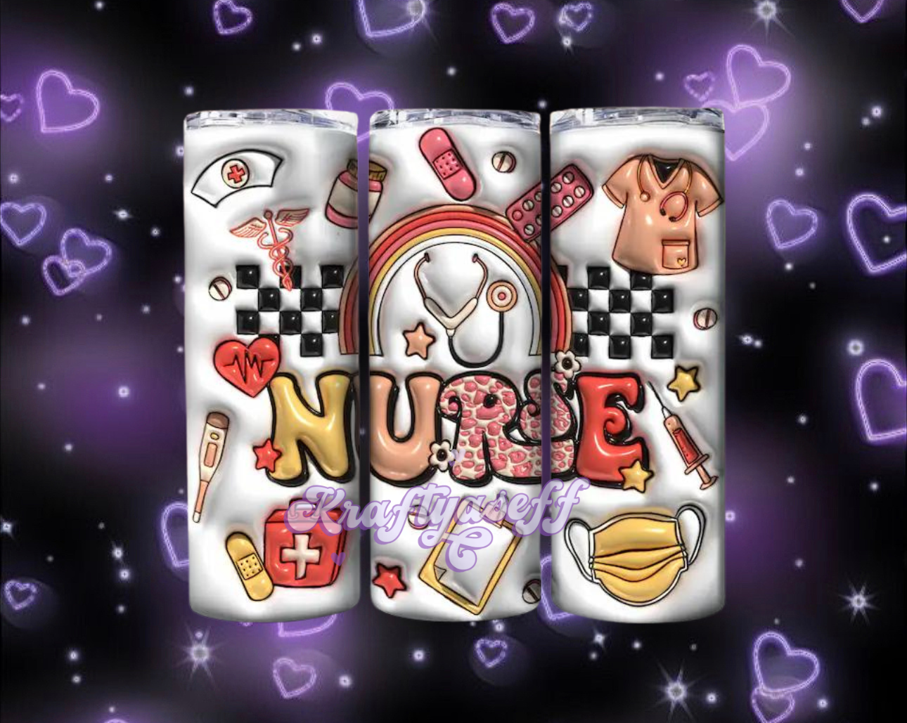 3D Checker Nurse Tumbler