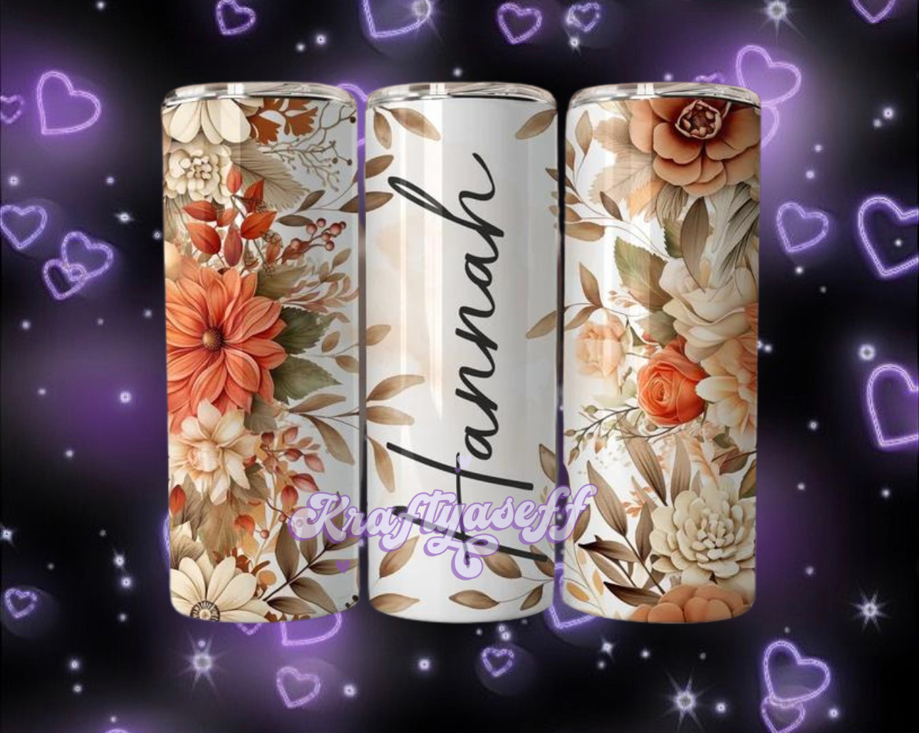 Personalized Floral Name Tumbler