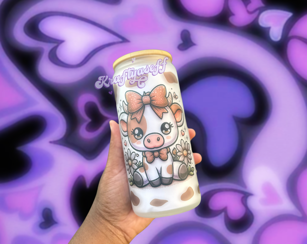 Brown Cow Glass Cup