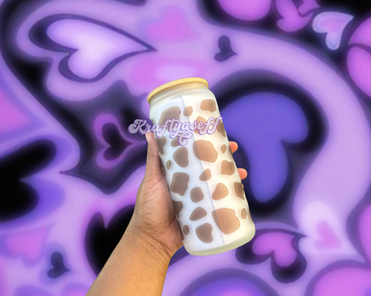 Brown Cow Glass Cup