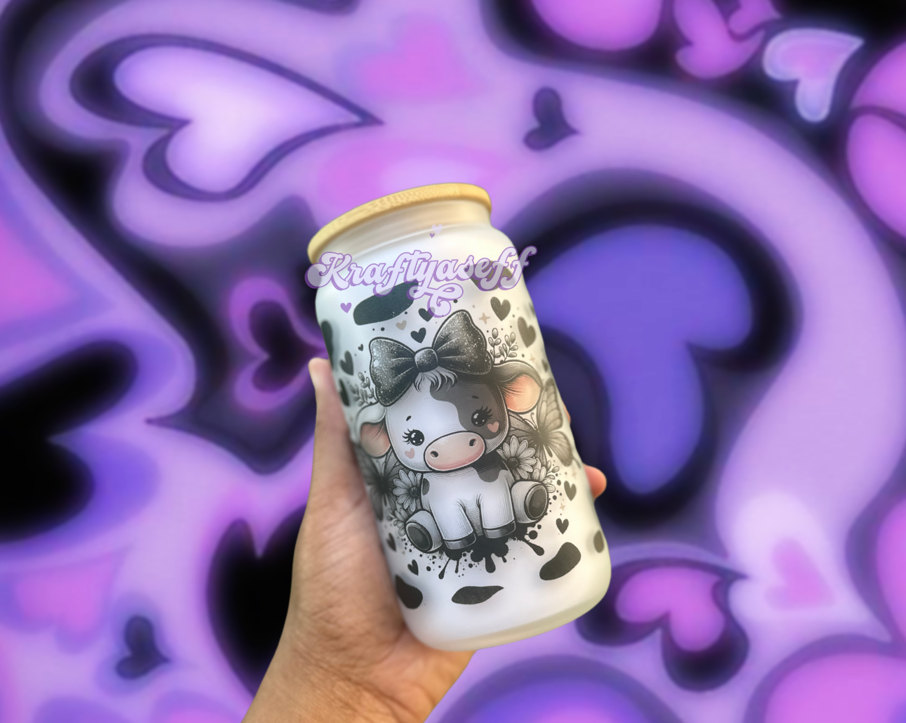 Black Cow Glass Cup