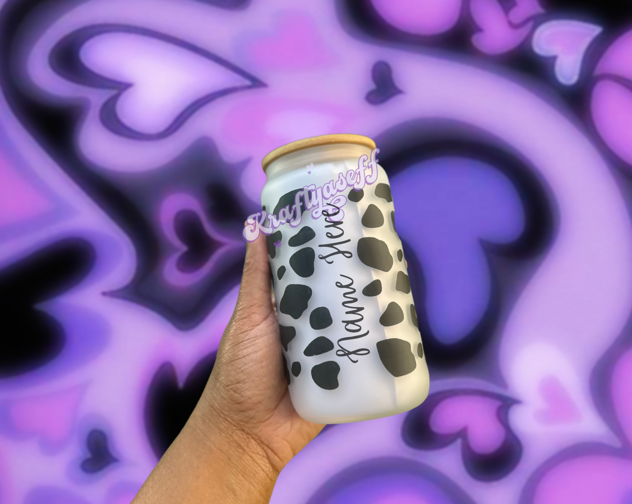 Black Cow Glass Cup