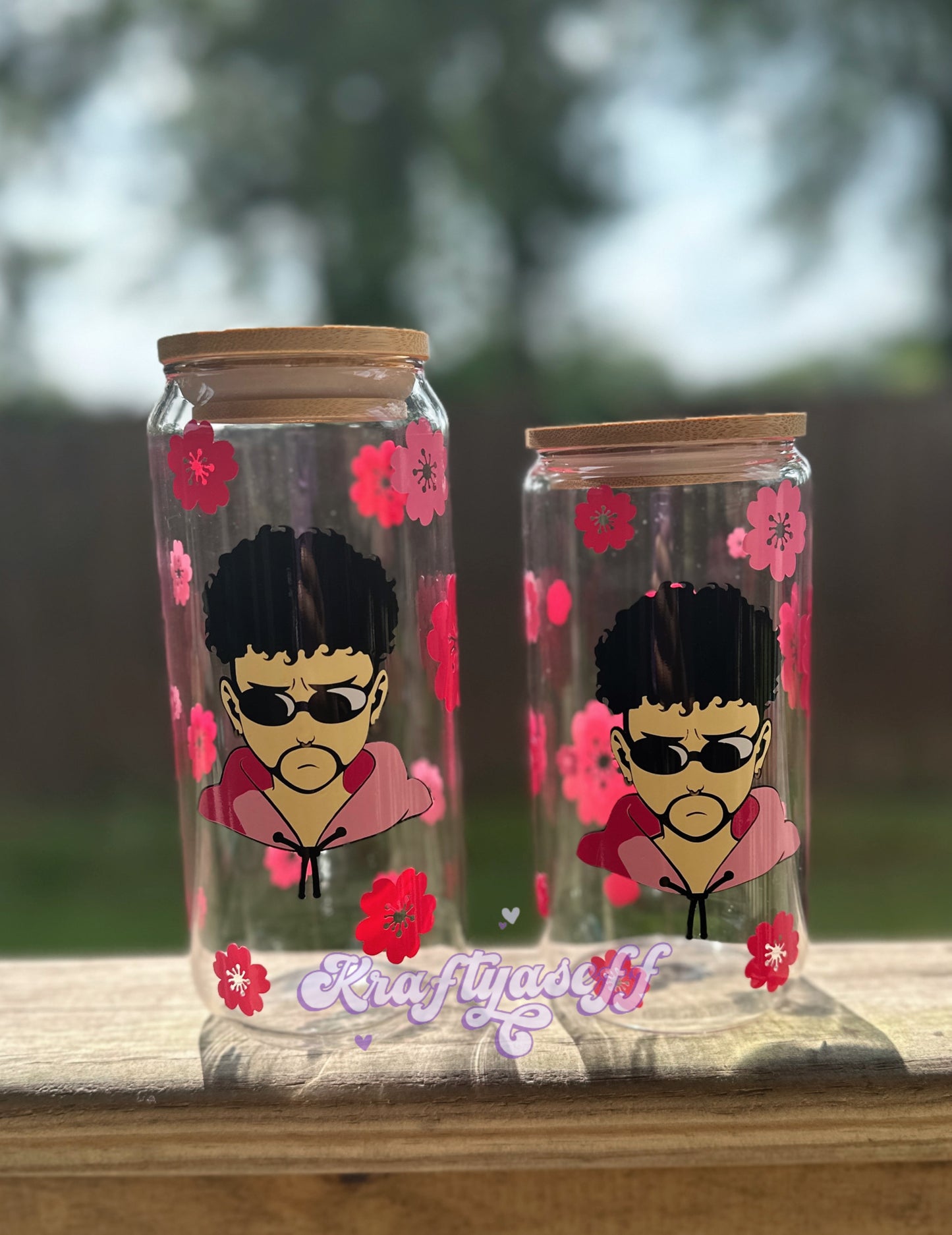 Bad Bunny Glass Cup