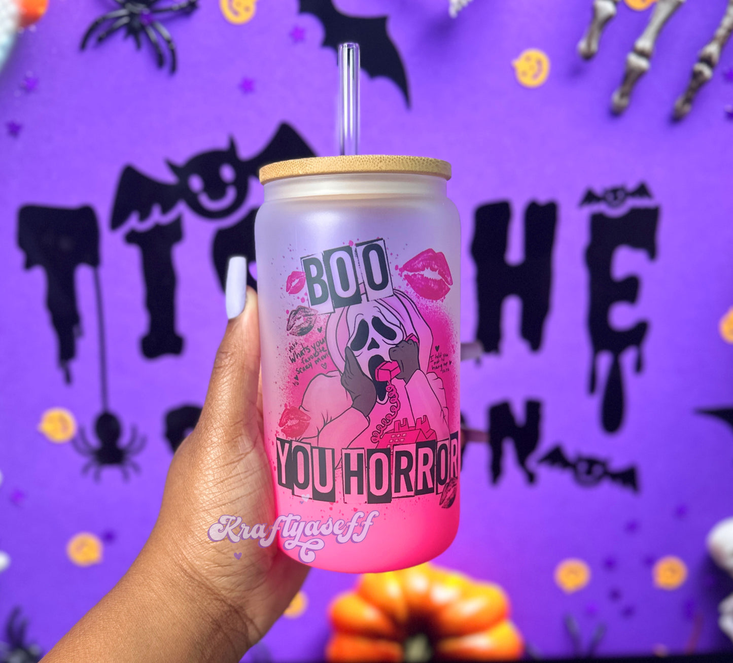 Boo You Horror Glass Cup